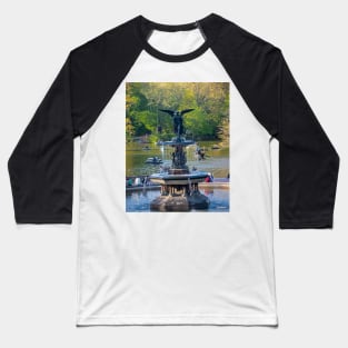 Central Park Water Fountain New York NY Baseball T-Shirt